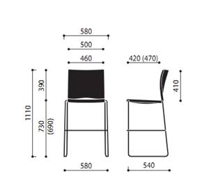 Krzesło barowe hoker ARIZ 575CV